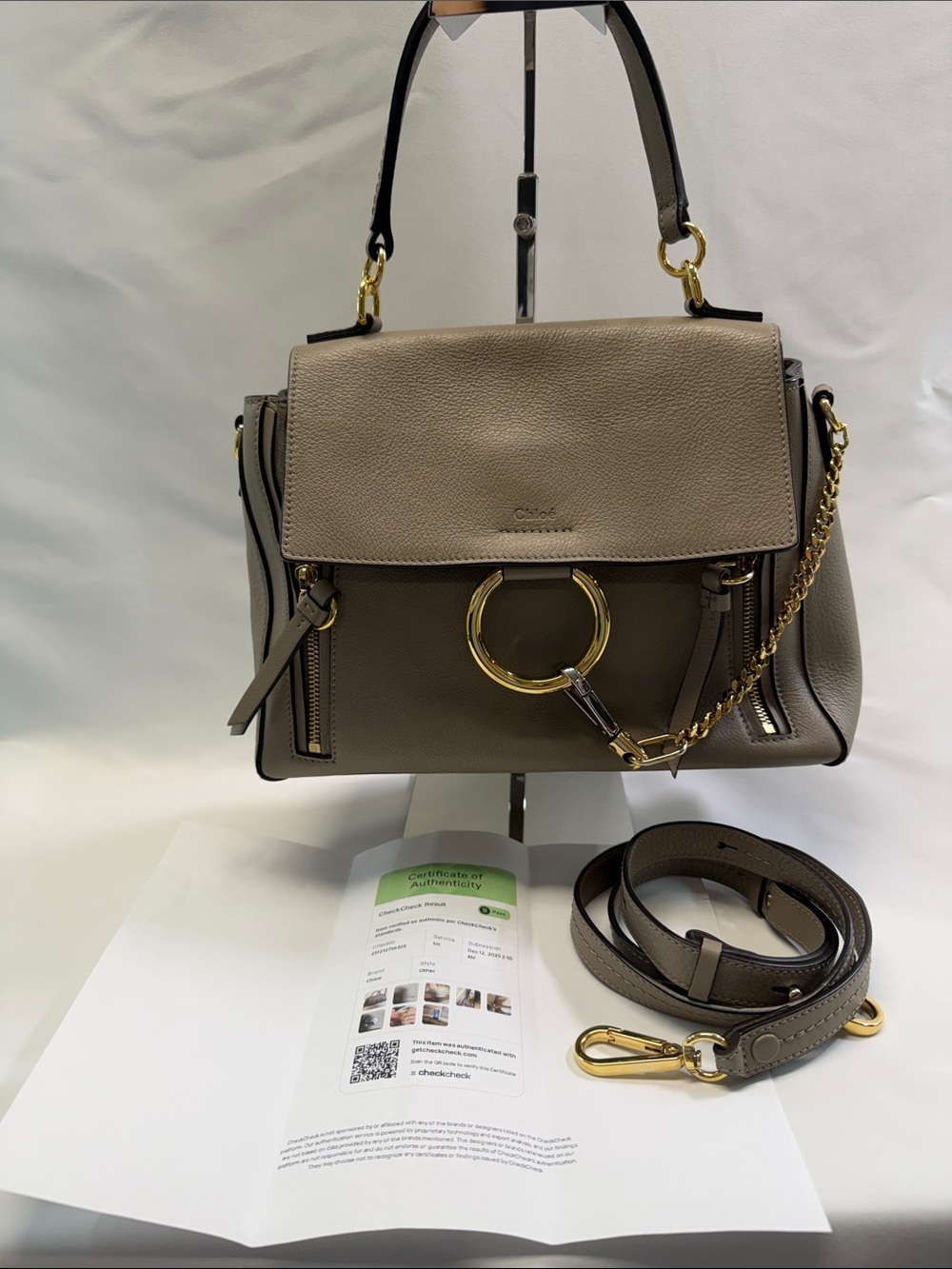Chloe Faye Day Bag in Taupe with Generic Dust-bag and original Stap